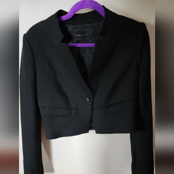 BCBGMaxAzria black one button blazer - Picture 2 of 8
